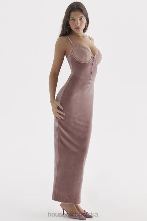 House of CB Aksamitna Sukienka Midi Róż Azalia Stylowa Moda Kobieca - Image 11