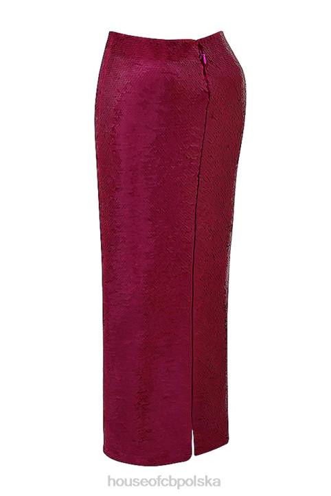 House of CB Alexis Maxi Spódnica Cekinowa Różowa 4PND887 Modna Odzież - Image 11