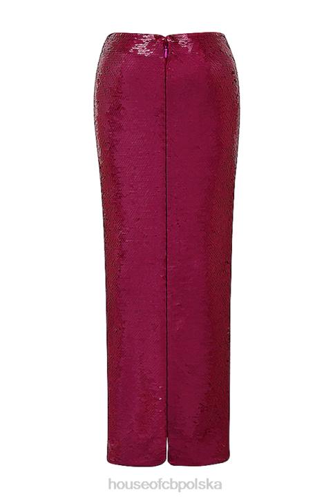 House of CB Alexis Maxi Spódnica Cekinowa Różowa 4PND887 Modna Odzież - Image 3