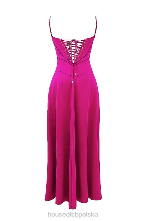 House of CB Anabella fuksjowa sukienka maxi sznurowana na każdą okazję - Image 14