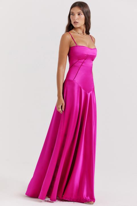 House of CB Anabella fuksjowa sukienka maxi sznurowana na każdą okazję - Image 17