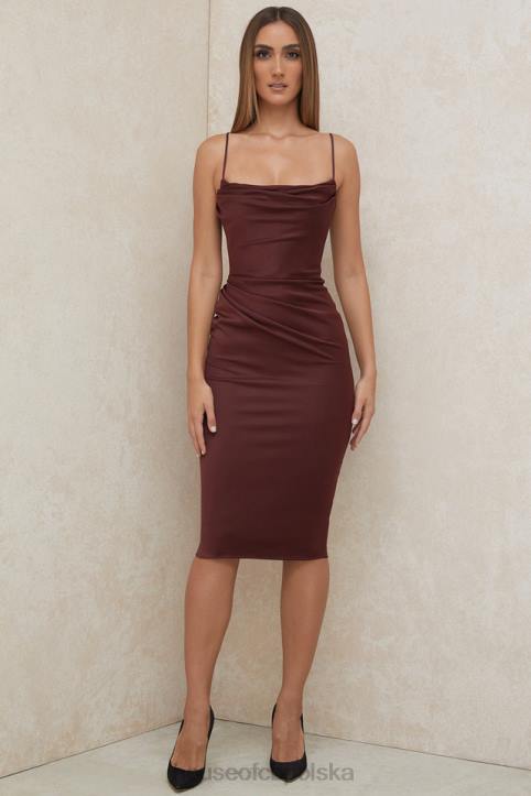 House of CB Anja Raisin Midi Sukienka Gorsetowa Satynowa Elegancka - Image 15