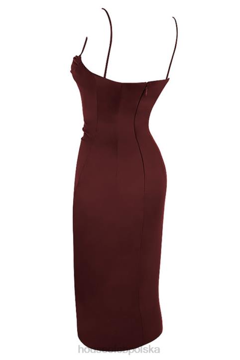 House of CB Anja Raisin Midi Sukienka Gorsetowa Satynowa Elegancka - Image 9