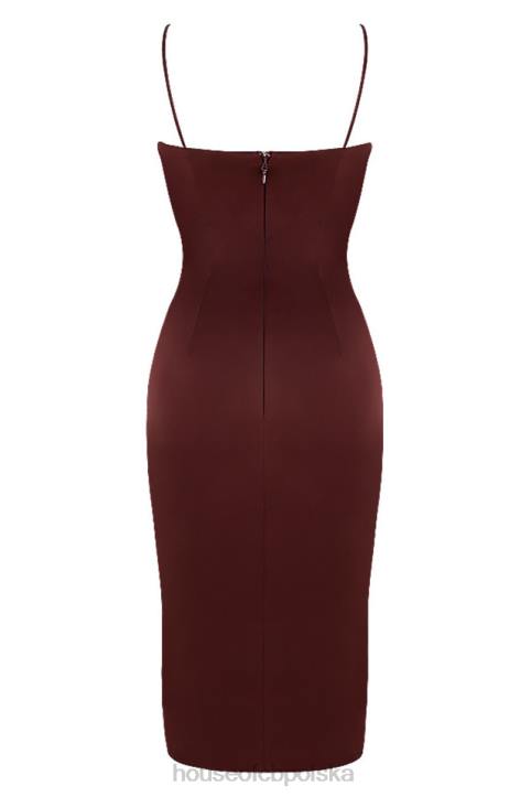House of CB Anja Raisin Midi Sukienka Gorsetowa Satynowa Elegancka - Image 10