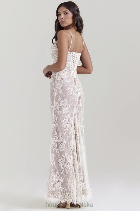 House of CB Artemis kremowa sukienka maxi koronkowa vintage stylizacja - Image 16
