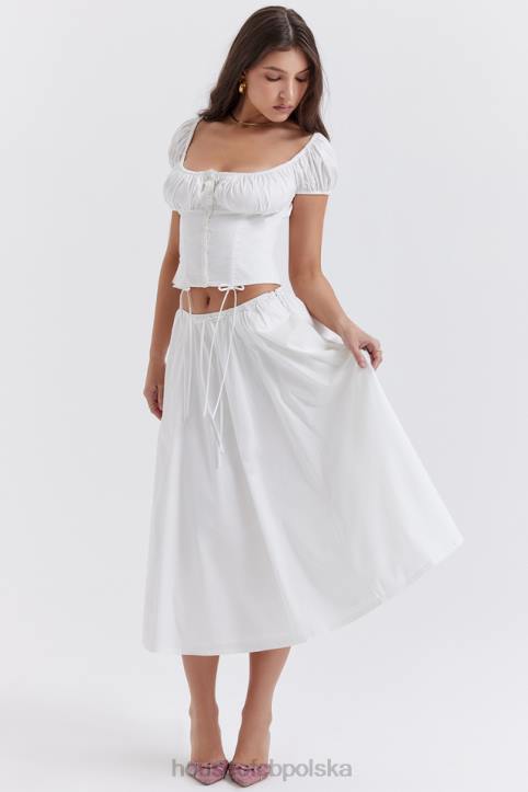 House of CB biała marszczona midi spódnica elegancka na każdą okazję - Image 12
