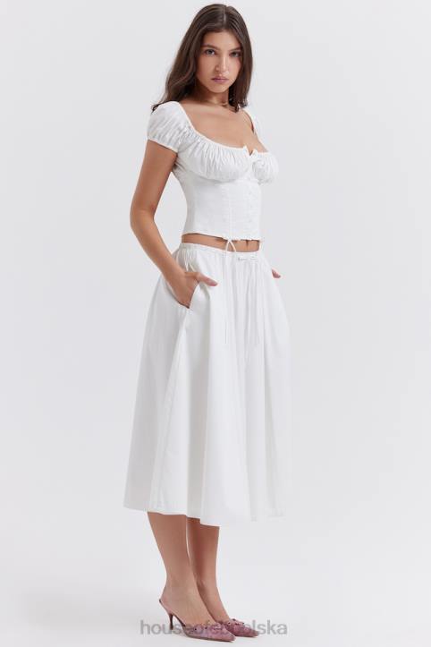 House of CB biała marszczona midi spódnica elegancka na każdą okazję - Image 15