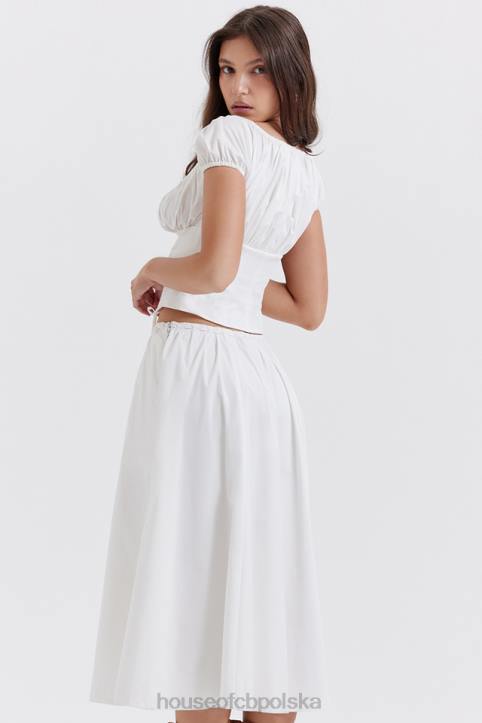 House of CB biała marszczona midi spódnica elegancka na każdą okazję - Image 16
