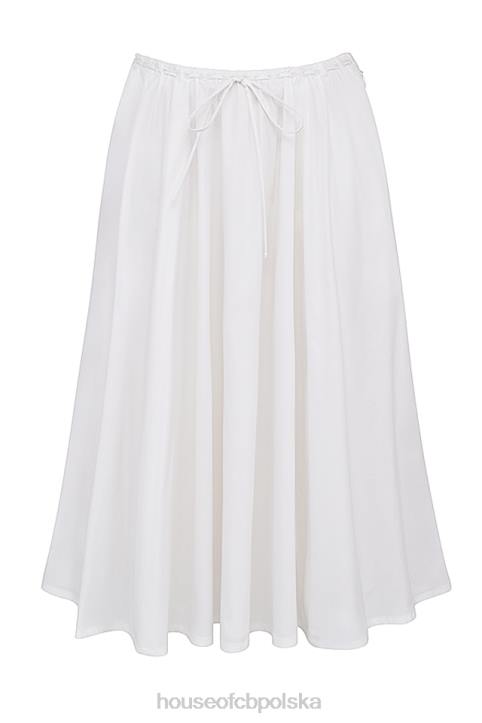 House of CB biała marszczona midi spódnica elegancka na każdą okazję - Image 6