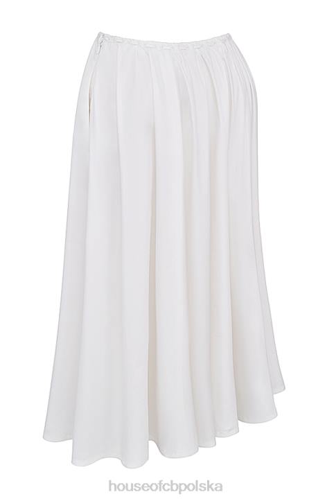 House of CB biała marszczona midi spódnica elegancka na każdą okazję - Image 7