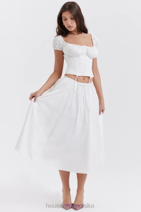 House of CB biała marszczona midi spódnica elegancka na każdą okazję - Image 10