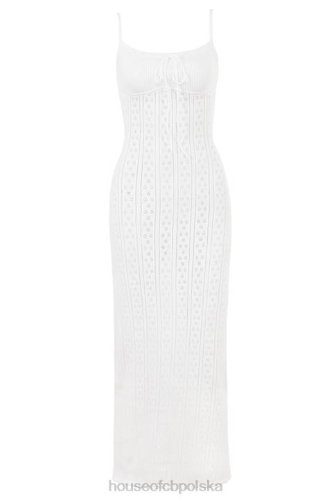 House of CB biała maxi sukienka dzianinowa Myla na każdą okazję - Image 6