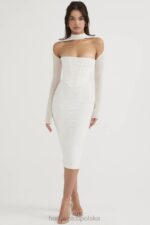 House of CB Biała Midi Sukienka Gorsetowa Milarose Elegancka Modna - Image 12