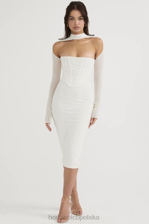 House of CB Biała Midi Sukienka Gorsetowa Milarose Elegancka Modna - Image 12