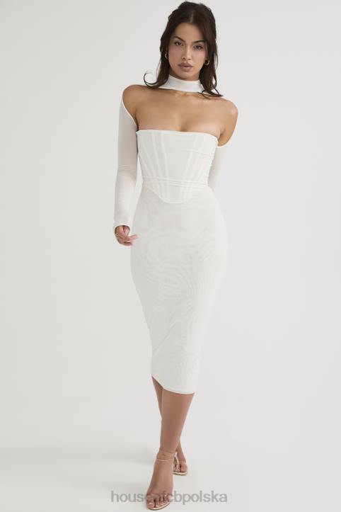 House of CB Biała Midi Sukienka Gorsetowa Milarose Elegancka Modna - Image 14