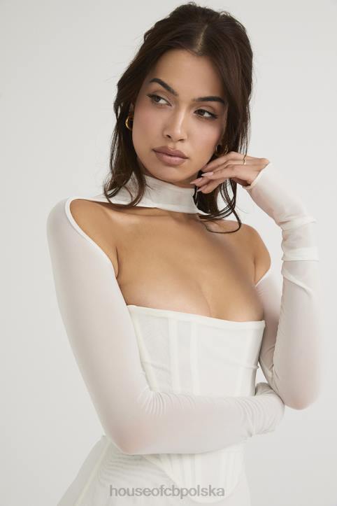 House of CB Biała Midi Sukienka Gorsetowa Milarose Elegancka Modna - Image 16