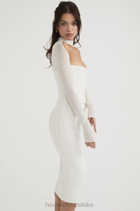 House of CB Biała Midi Sukienka Gorsetowa Milarose Elegancka Modna - Image 17