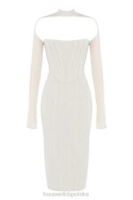 House of CB Biała Midi Sukienka Gorsetowa Milarose Elegancka Modna - Image 8