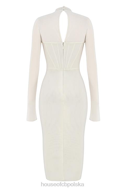 House of CB Biała Midi Sukienka Gorsetowa Milarose Elegancka Modna - Image 10