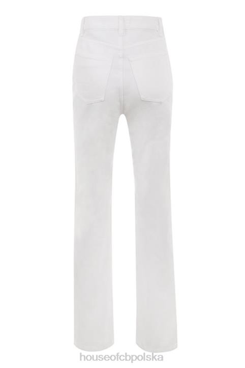 House of CB Białe Vintage Jeansy Yara Wysoki Stan Modne Odzież - Image 4