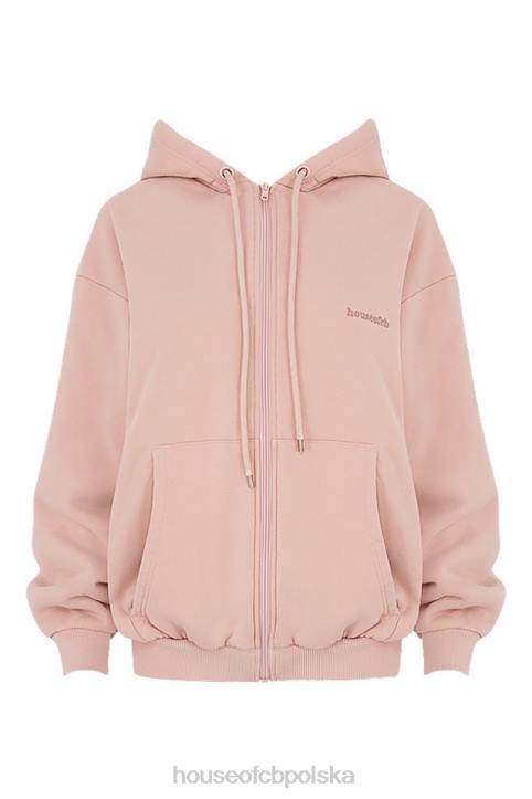House of CB Bluza z kapturem burzowy róż z zamkiem błyskawicznym modna odzież damska - Image 12
