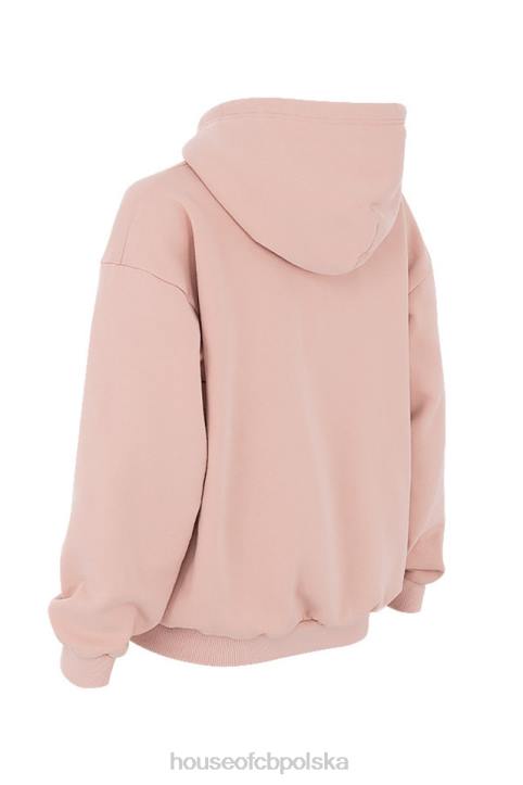 House of CB Bluza z kapturem burzowy róż z zamkiem błyskawicznym modna odzież damska - Image 3