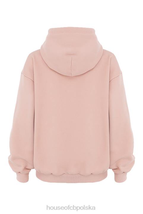 House of CB Bluza z kapturem burzowy róż z zamkiem błyskawicznym modna odzież damska - Image 4