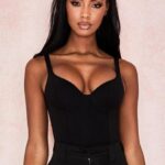 House of CB Body Imani czarny melanż miękki dżersej stylowa odzież