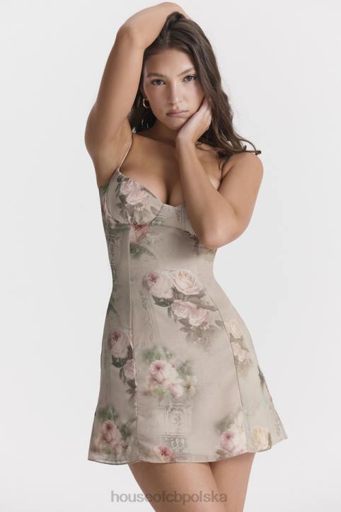 House of CB Christiana mini sukienka vintage w kwiaty w kolorze pastelowym - Image 11
