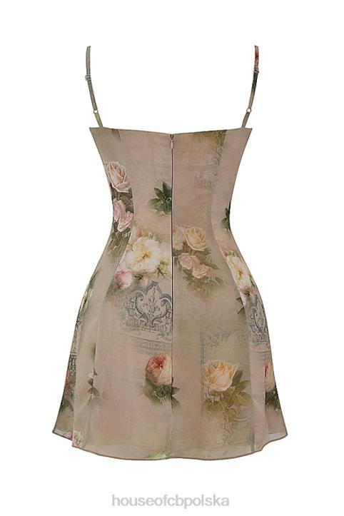 House of CB Christiana mini sukienka vintage w kwiaty w kolorze pastelowym - Image 7