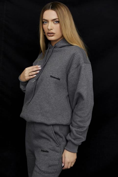 House of CB Ciemnoszara Oversize Bluza z Kapturem Halo Trendy Streetwear - Image 4