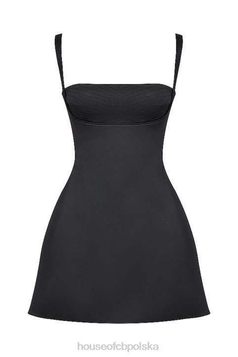House of CB Czarna mini sukienka kara stylowa elegancja na każdą okazję - Image 4