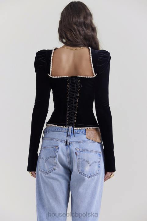House of CB czarny aksamitny gorset Noa modny elegancki styl - Image 6