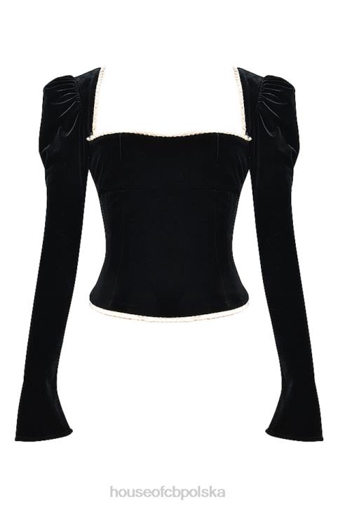 House of CB czarny aksamitny gorset Noa modny elegancki styl - Image 8