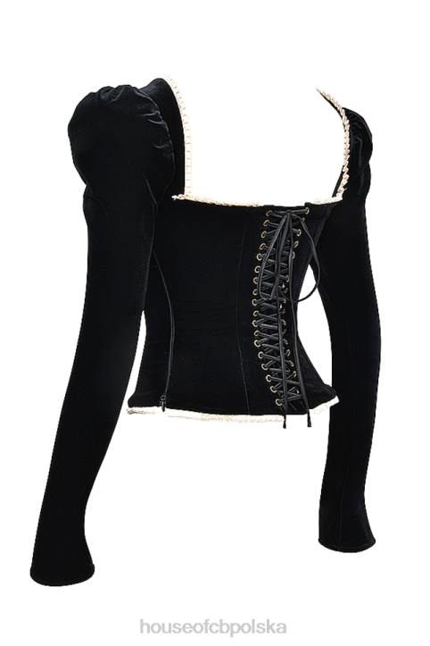 House of CB czarny aksamitny gorset Noa modny elegancki styl - Image 9