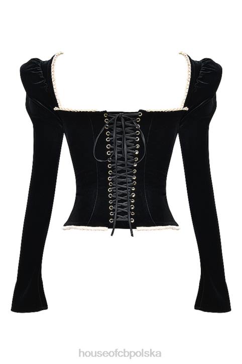 House of CB czarny aksamitny gorset Noa modny elegancki styl - Image 10