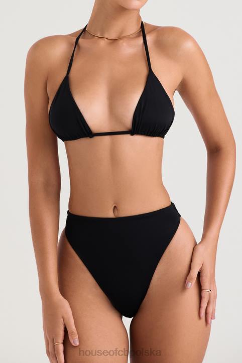 House of CB Czarny bikini wiązany na szyi elegancki styl plażowy - Image 7