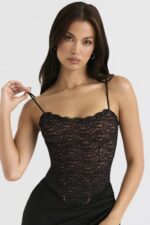 House of CB Czarny koronkowy gorset Romina Elegancja i Styl