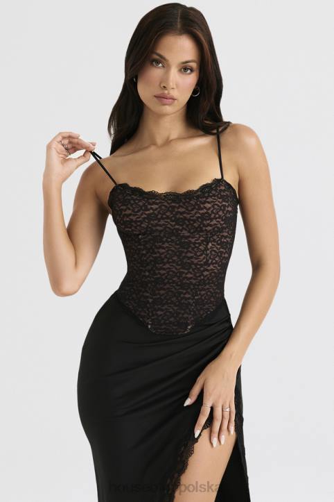 House of CB Czarny koronkowy gorset Romina Elegancja i Styl - Image 4