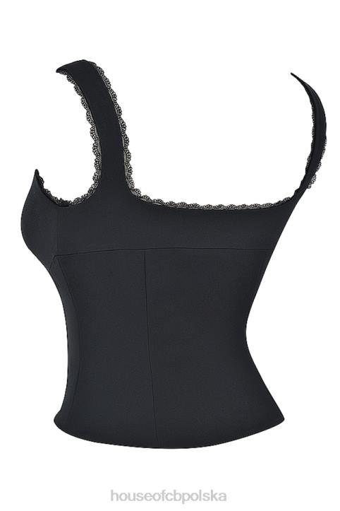 House of CB Czarny koronkowy top Noura modna odzież na każdą okazję - Image 6