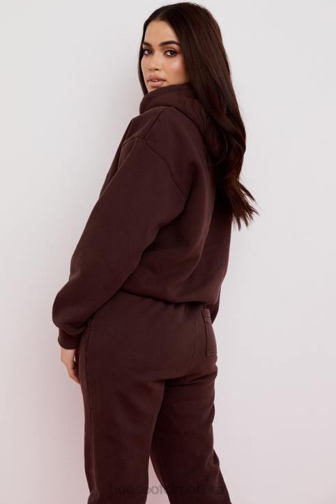 House of CB Czekoladowa Oversize Bluza z Kapturem Halo Trendy Modne Ubrania - Image 11