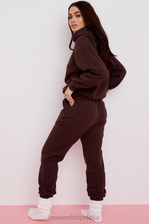 House of CB Czekoladowa Oversize Bluza z Kapturem Halo Trendy Modne Ubrania - Image 10