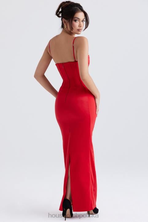 House of CB Czerwona Sukienka Maxi Gorsetowa Shani Elegancja na Każdą Okazję - Image 16