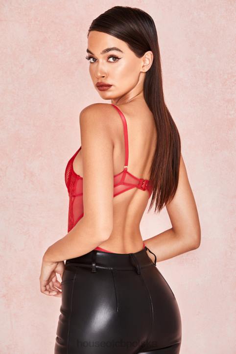 House of CB Czerwone Koronkowe Body Nadia Stylowe Odzież Damska - Image 8
