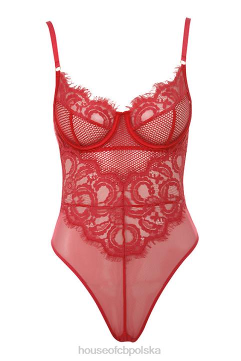 House of CB Czerwone Koronkowe Body Nadia Stylowe Odzież Damska - Image 10