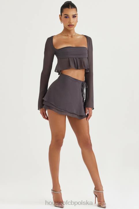 House of CB Dlugi rekaw Athena Shadow Modny top w kolorze szarym - Image 8
