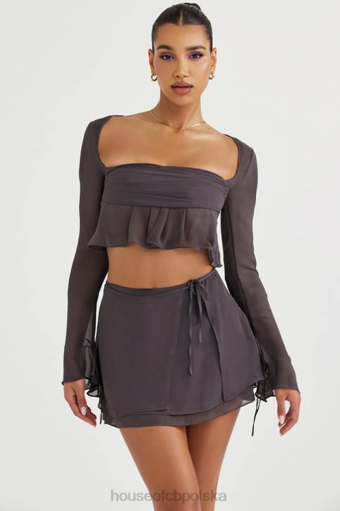 House of CB Dlugi rekaw Athena Shadow Modny top w kolorze szarym - Image 9