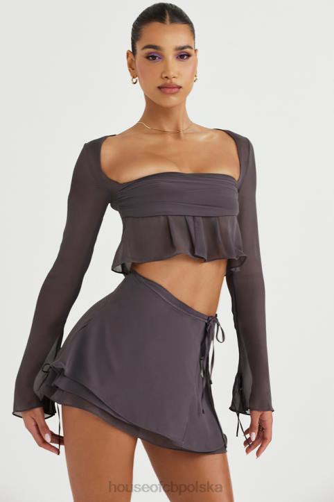 House of CB Dlugi rekaw Athena Shadow Modny top w kolorze szarym - Image 1