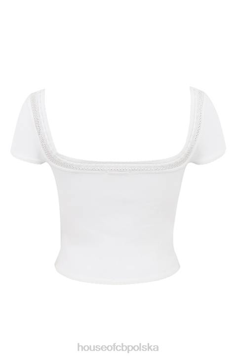 House of CB Dzianinowy Top Nola w Kolorze Kości Słoniowej Modny Stylowy - Image 9