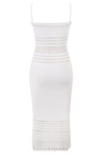 House of CB elegancka sukienka midi z dzianiny kości słoniowej - Image 6
